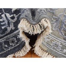 Load image into Gallery viewer, 9&#39;x11&#39;10&quot; Arsenic Gray, Wool And Silk, Broken And Erased All Over Heriz Design, Hand Knotted, Oriental Rug FWR522408