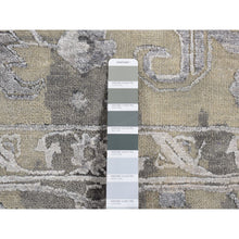 Load image into Gallery viewer, 9&#39;x11&#39;10&quot; Arsenic Gray, Wool And Silk, Broken And Erased All Over Heriz Design, Hand Knotted, Oriental Rug FWR522408