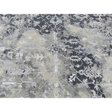 Load image into Gallery viewer, 9&#39;x11&#39;10&quot; Arsenic Gray, Wool And Silk, Broken And Erased All Over Heriz Design, Hand Knotted, Oriental Rug FWR522408