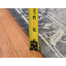 Load image into Gallery viewer, 9&#39;x11&#39;10&quot; Arsenic Gray, Wool And Silk, Broken And Erased All Over Heriz Design, Hand Knotted, Oriental Rug FWR522408