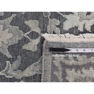 9'x12'4" Arsenic Gray, Silk With Textured Wool, Hand Knotted, Oushak Influence, Oriental Rug FWR522420
