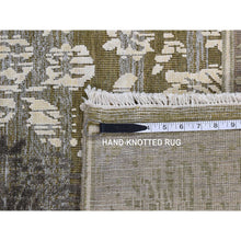 Load image into Gallery viewer, 8&#39;9&quot;x12&#39;1&quot; Artichoke Green, Silk with Textured Wool, Abrash and Flower Artistic Motifs, Hand Knotted, Oriental Rug FWR522426