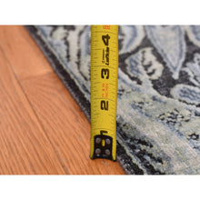 Load image into Gallery viewer, 9&#39;x12&#39;2&quot; Goose Gray, Pure Silk with Textured Wool, Tulip Flower Design, Hand Knotted, Oriental Rug FWR522432