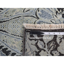Load image into Gallery viewer, 9&#39;x12&#39;2&quot; Goose Gray, Pure Silk With Textured Wool, Tulip Flower Design, Hand Knotted, Oriental Rug FWR522432