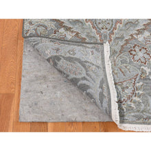 Load image into Gallery viewer, 9&#39;x12&#39;2&quot; Ultimate Gray, Pure Silk With Textured Wool, Wreath And Urns Design, Hand Knotted, Oriental Rug FWR522438