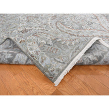 Load image into Gallery viewer, 9&#39;x12&#39;2&quot; Ultimate Gray, Pure Silk With Textured Wool, Wreath And Urns Design, Hand Knotted, Oriental Rug FWR522438