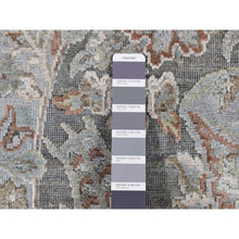Load image into Gallery viewer, 9&#39;x12&#39;2&quot; Ultimate Gray, Pure Silk With Textured Wool, Wreath And Urns Design, Hand Knotted, Oriental Rug FWR522438