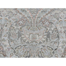 Load image into Gallery viewer, 9&#39;x12&#39;2&quot; Ultimate Gray, Pure Silk With Textured Wool, Wreath And Urns Design, Hand Knotted, Oriental Rug FWR522438