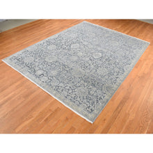 Load image into Gallery viewer, 9&#39;x11&#39;8&quot; Ash Gray, Oushak Influence, All Over Design, Pure Silk With Textured Wool, Hand Knotted, Oriental Rug FWR522456