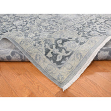 Load image into Gallery viewer, 9&#39;x11&#39;8&quot; Ash Gray, Oushak Influence, All Over Design, Pure Silk With Textured Wool, Hand Knotted, Oriental Rug FWR522456