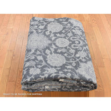 Load image into Gallery viewer, 9&#39;x11&#39;8&quot; Ash Gray, Oushak Influence, All Over Design, Pure Silk With Textured Wool, Hand Knotted, Oriental Rug FWR522456