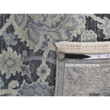 Load image into Gallery viewer, 9&#39;x11&#39;8&quot; Ash Gray, Oushak Influence, All Over Design, Pure Silk With Textured Wool, Hand Knotted, Oriental Rug FWR522456