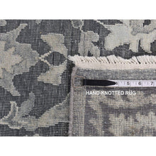 Load image into Gallery viewer, 9&#39;x11&#39;10&quot; Medium Gray, Hand Knotted, Oushak Influence, Silk With Textured Wool, Oriental Rug FWR522468