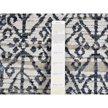 Load image into Gallery viewer, 9&#39;x12&#39;3&quot; Vista White, Hand Knotted, Tone On Tone, Pure Silk And Textured Pile, Small Repetitive Design Within A Larger Scale Geometric Motif, Oriental Rug FWR522474