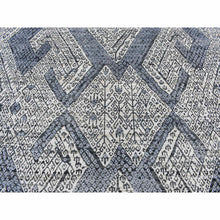 Load image into Gallery viewer, 9&#39;x12&#39;3&quot; Vista White, Hand Knotted, Tone On Tone, Pure Silk And Textured Pile, Small Repetitive Design Within A Larger Scale Geometric Motif, Oriental Rug FWR522474