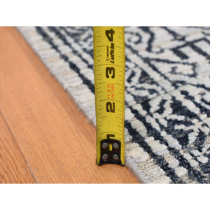 9'x12'3" Vista White, Hand Knotted, Tone On Tone, Pure Silk And Textured Pile, Small Repetitive Design Within A Larger Scale Geometric Motif, Oriental Rug FWR522474