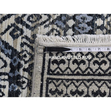 Load image into Gallery viewer, 9&#39;x12&#39;3&quot; Vista White, Hand Knotted, Tone On Tone, Pure Silk And Textured Pile, Small Repetitive Design Within A Larger Scale Geometric Motif, Oriental Rug FWR522474