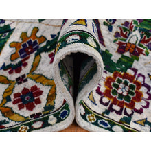 Load image into Gallery viewer, 9&#39;x12&#39;1&quot; Ivory, Sari Silk, Colorful Mamluk Design, Hand Knotted, Oriental Rug FWR522480