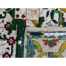 Load image into Gallery viewer, 9&#39;x12&#39;1&quot; Ivory, Sari Silk, Colorful Mamluk Design, Hand Knotted, Oriental Rug FWR522480