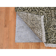 Load image into Gallery viewer, 8&#39;8&quot;x12&#39;3&quot; Jet Gray, Hand Knotted, Arts And Crafts With Mughal Influence Design, Tone On Tone, Wool With Real Silk, Oriental Rug FWR522486
