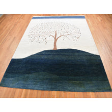 Load image into Gallery viewer, 9&#39;8&quot;x13&#39;8&quot; Ivory, Hand Knotted, Modern Folk Art Tree Design Gabbeh, Persian Wool, Oriental Rug FWR522504