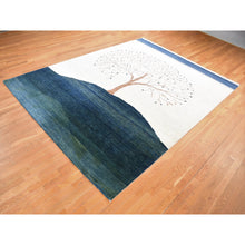 Load image into Gallery viewer, 9&#39;8&quot;x13&#39;8&quot; Ivory, Hand Knotted, Modern Folk Art Tree Design Gabbeh, Persian Wool, Oriental Rug FWR522504