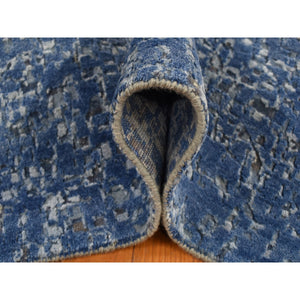 10'x14' Yale Blue, Pure Wool and Silk, Modern Gradation Design, Hand Knotted, Oriental Rug FWR522510