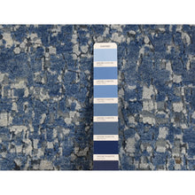 Load image into Gallery viewer, 10&#39;x14&#39; Yale Blue, Pure Wool and Silk, Modern Gradation Design, Hand Knotted, Oriental Rug FWR522510