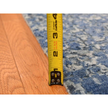 Load image into Gallery viewer, 10&#39;x14&#39; Yale Blue, Pure Wool And Silk, Modern Gradation Design, Hand Knotted, Oriental Rug FWR522510