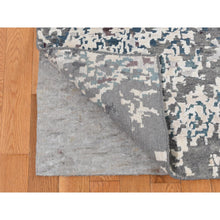 Load image into Gallery viewer, 9&#39;10&#39;&#39;x13&#39;7&#39;&#39; Carbon Gray, Modern Abstract Design, Hand Knotted, Naplai Weave, Wool And Silk, Oriental Rug FWR522516