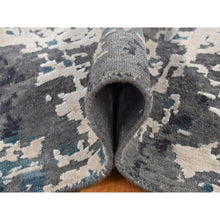 Load image into Gallery viewer, 9&#39;10&#39;&#39;x13&#39;7&#39;&#39; Carbon Gray, Modern Abstract Design, Hand Knotted, Naplai Weave, Wool And Silk, Oriental Rug FWR522516