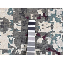 Load image into Gallery viewer, 9&#39;10&#39;&#39;x13&#39;7&#39;&#39; Carbon Gray, Modern Abstract Design, Hand Knotted, Naplai Weave, Wool And Silk, Oriental Rug FWR522516