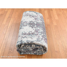 Load image into Gallery viewer, 9&#39;10&#39;&#39;x13&#39;7&#39;&#39; Carbon Gray, Modern Abstract Design, Hand Knotted, Naplai Weave, Wool And Silk, Oriental Rug FWR522516