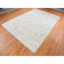 Load image into Gallery viewer, 9&#39;10&quot;x14&#39; Ivory, Pure Silk With Textured Wool, Fluffy Collection, Hand Knotted, Oriental Rug FWR522522