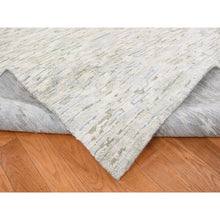Load image into Gallery viewer, 9&#39;10&quot;x14&#39; Ivory, Pure Silk With Textured Wool, Fluffy Collection, Hand Knotted, Oriental Rug FWR522522