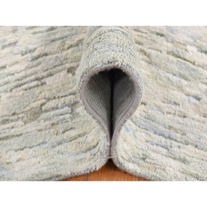 9'10"x14' Ivory, Pure Silk With Textured Wool, Fluffy Collection, Hand Knotted, Oriental Rug FWR522522