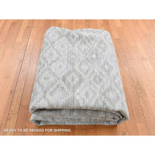 Load image into Gallery viewer, 9&#39;10&quot;x14&#39; Ivory, Pure Silk With Textured Wool, Fluffy Collection, Hand Knotted, Oriental Rug FWR522522