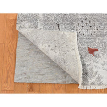 Load image into Gallery viewer, 8&#39;9&quot;x11&#39;10&quot; Gainsboro Gray, Hand Knotted, Modern Broken And Erased Lotus Flower All Over Design, Wool And Silk, Oriental Rug FWR522546