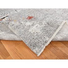 Load image into Gallery viewer, 8&#39;9&quot;x11&#39;10&quot; Gainsboro Gray, Hand Knotted, Modern Broken And Erased Lotus Flower All Over Design, Wool And Silk, Oriental Rug FWR522546