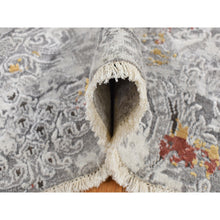 Load image into Gallery viewer, 8&#39;9&quot;x11&#39;10&quot; Gainsboro Gray, Hand Knotted, Modern Broken And Erased Lotus Flower All Over Design, Wool And Silk, Oriental Rug FWR522546