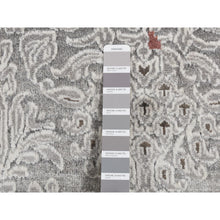 Load image into Gallery viewer, 8&#39;9&quot;x11&#39;10&quot; Gainsboro Gray, Hand Knotted, Modern Broken And Erased Lotus Flower All Over Design, Wool And Silk, Oriental Rug FWR522546