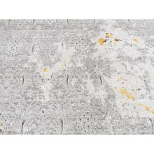 Load image into Gallery viewer, 8&#39;9&quot;x11&#39;10&quot; Gainsboro Gray, Hand Knotted, Modern Broken And Erased Lotus Flower All Over Design, Wool And Silk, Oriental Rug FWR522546
