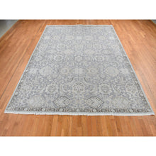 Load image into Gallery viewer, 9&#39;1&quot;x12&#39;5&quot; Charcoal Gray, Oushak Design, Hand Knotted, Flat Weave With Raised Silk, Oriental Rug FWR522558