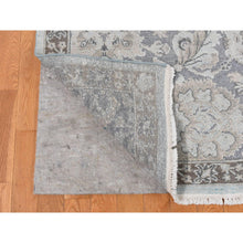 Load image into Gallery viewer, 9&#39;1&quot;x12&#39;5&quot; Charcoal Gray, Oushak Design, Hand Knotted, Flat Weave With Raised Silk, Oriental Rug FWR522558