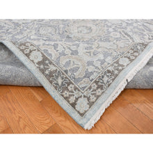Load image into Gallery viewer, 9&#39;1&quot;x12&#39;5&quot; Charcoal Gray, Oushak Design, Hand Knotted, Flat Weave With Raised Silk, Oriental Rug FWR522558