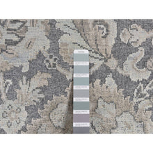 Load image into Gallery viewer, 9&#39;1&quot;x12&#39;5&quot; Charcoal Gray, Oushak Design, Hand Knotted, Flat Weave With Raised Silk, Oriental Rug FWR522558