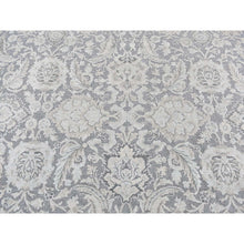 Load image into Gallery viewer, 9&#39;1&quot;x12&#39;5&quot; Charcoal Gray, Oushak Design, Hand Knotted, Flat Weave With Raised Silk, Oriental Rug FWR522558