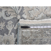 Load image into Gallery viewer, 9&#39;1&quot;x12&#39;5&quot; Charcoal Gray, Oushak Design, Hand Knotted, Flat Weave With Raised Silk, Oriental Rug FWR522558