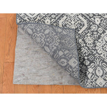 Load image into Gallery viewer, 9&#39;x12&#39;2&quot; Cloud Gray, Silk With Textured Wool, Transitional Tone On Tone Borderless Jewelry Design, Hand Knotted, Oriental Rug FWR522564