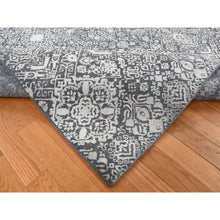 Load image into Gallery viewer, 9&#39;x12&#39;2&quot; Cloud Gray, Silk With Textured Wool, Transitional Tone On Tone Borderless Jewelry Design, Hand Knotted, Oriental Rug FWR522564